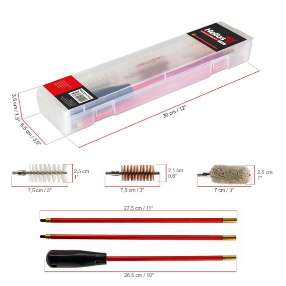 Набор для чистки Helios 12кал. 4 предм., плас. кор. HS6020-PS12