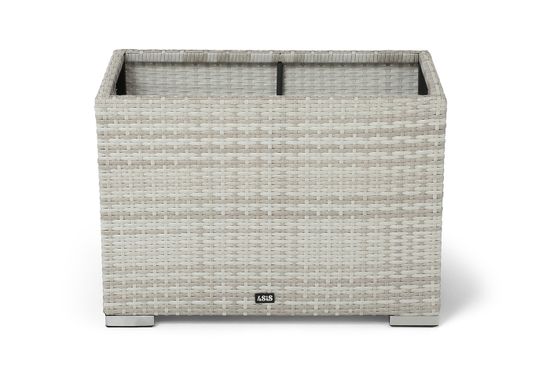 "Лунго" кашпо для цветов большое плетеное из искусственного ротанга, цвет бежевый