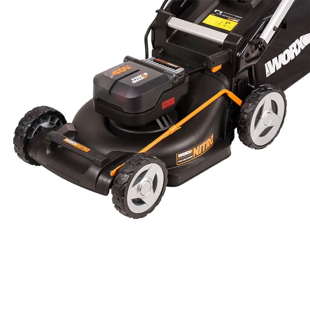 Аккумуляторная газонокосилка WORX WG749E 20В самоходная (2 x 4 Ач, ЗУ) нож 46 см, WG749E