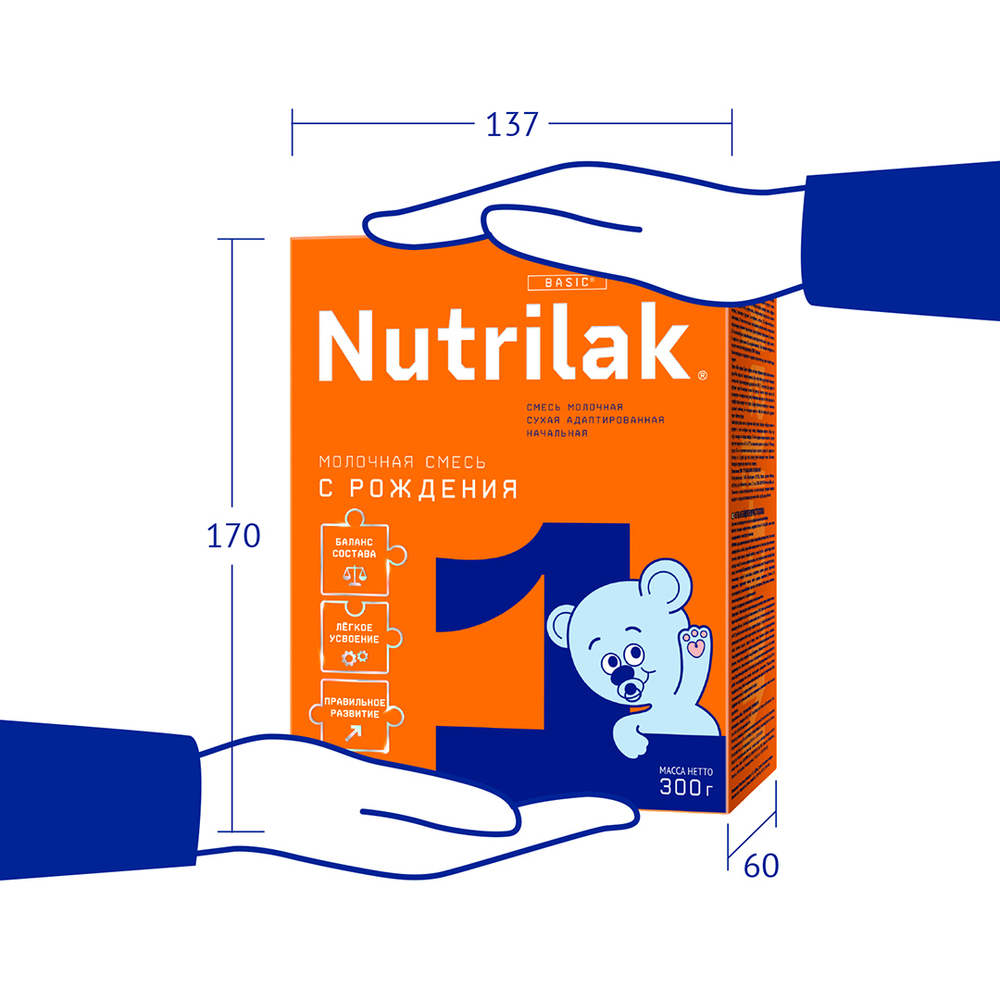 Смесь молочная Nutrilak 1 с 0 месяцев 300г
