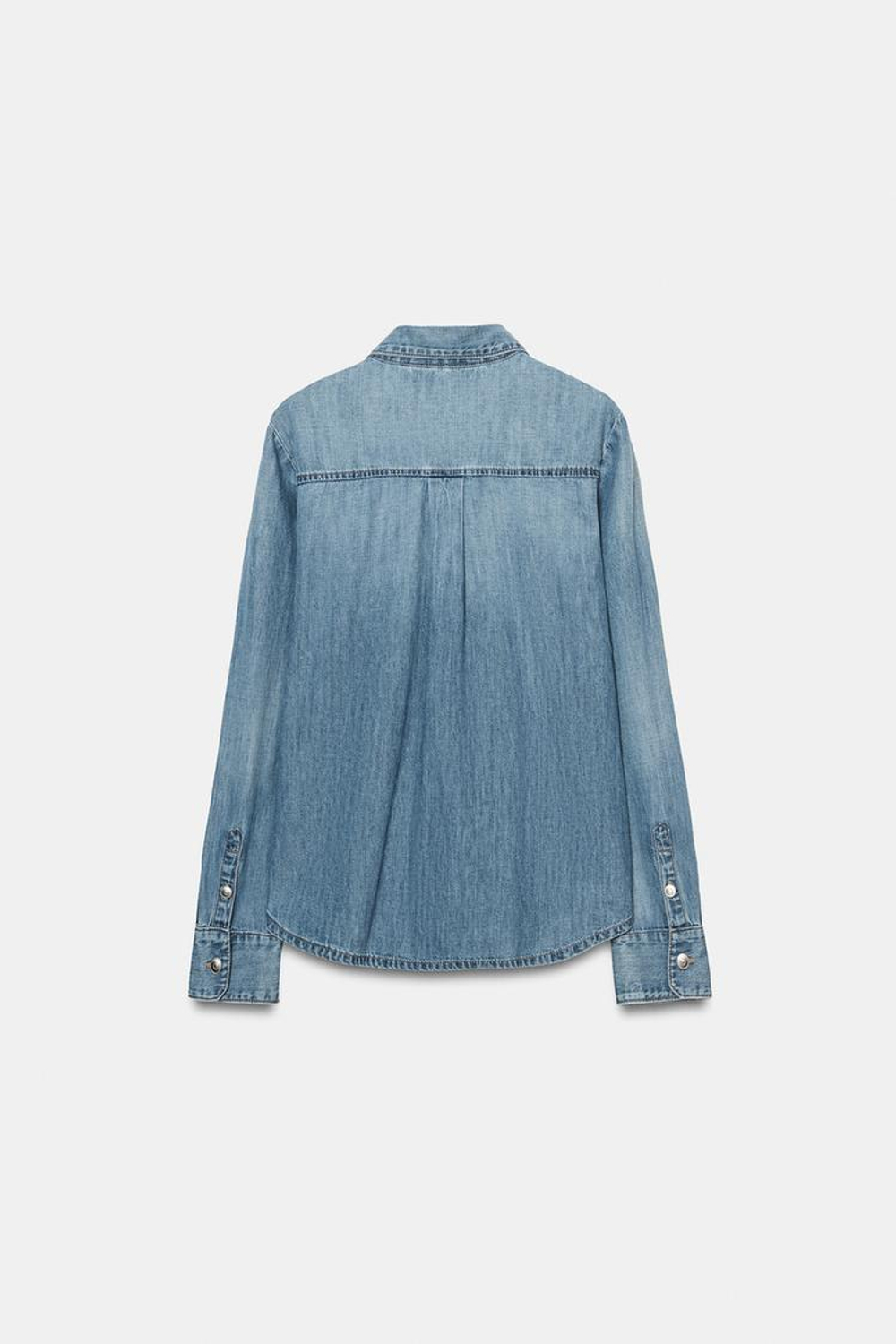 ZARA ДЖИНСОВАЯ РУБАШКА TRF, СИНИЙ
