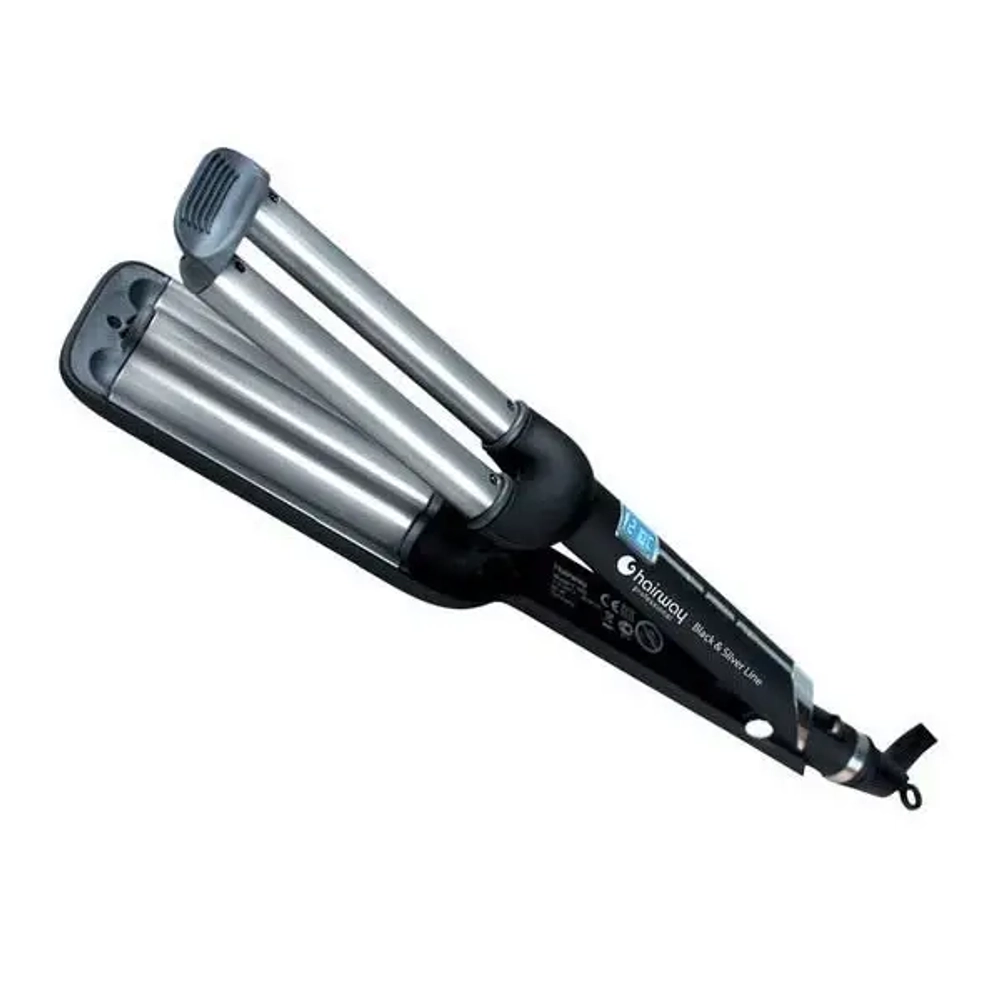 Плойка тройная Hairway Black & Silver Line 04011