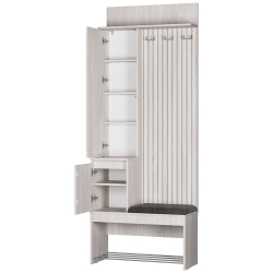 Прихожая Лама ПР-07, Ясень белый, Графит