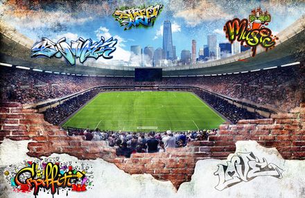 Фотообои 3D стадион (Ширина 4,15 м)