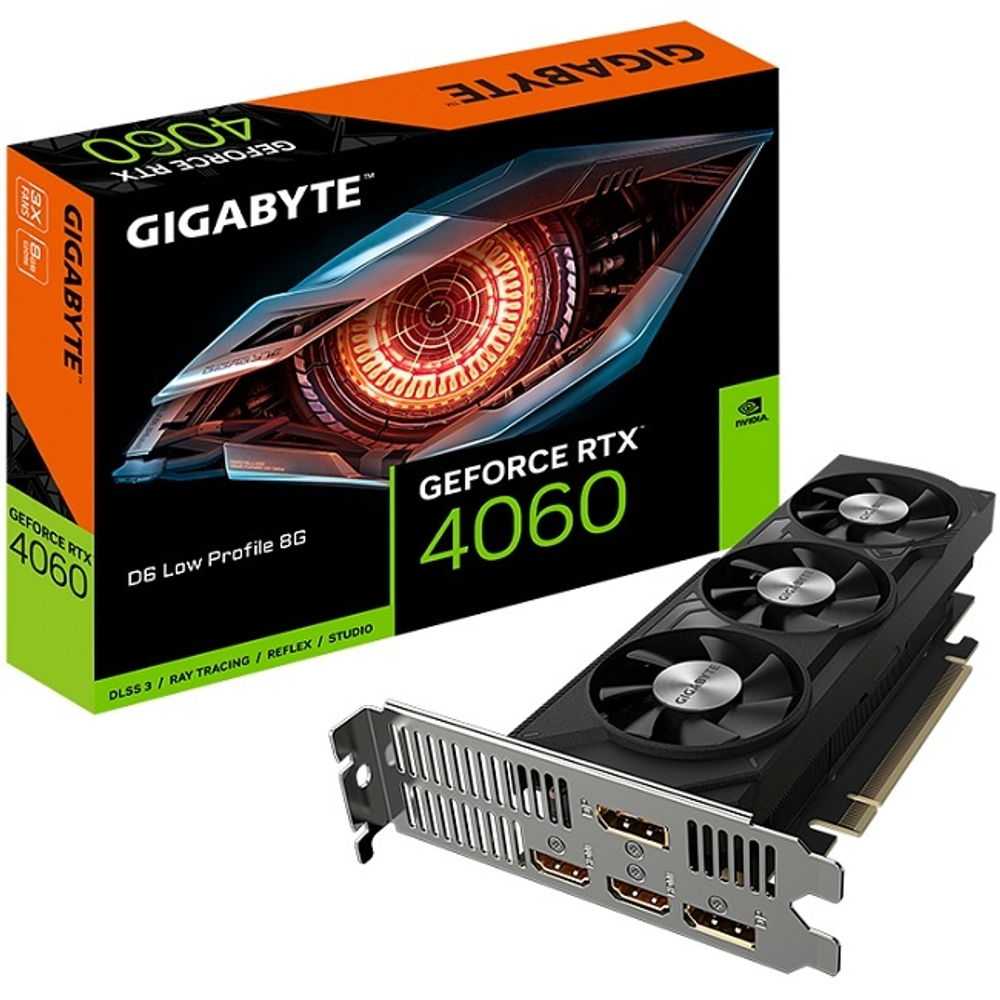 Видеокарта GIGABYTE GeForce RTX 4060 D6 Low Profile 8GB (GV-N4060D6-8GL)