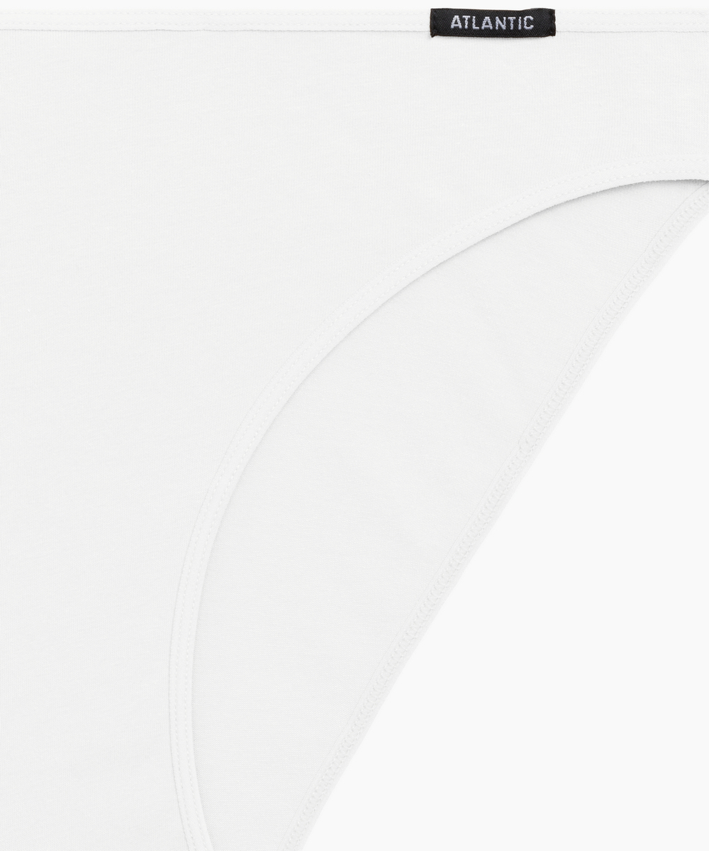 Женские трусы слипы спорт Atlantic, набор 3 шт., хлопок, белые, Basic 3BLP-580