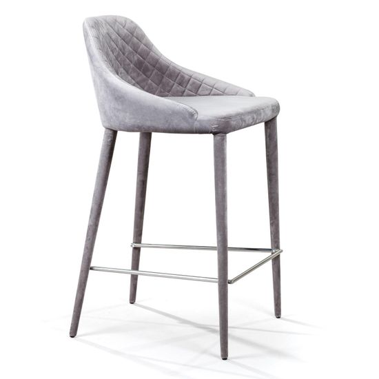 Стул полубарный Douglas, бархат серый