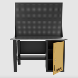 Верстак однотумбовый с двумя экранами 1400*700 GAROPT желтый, GT1400STDPP2.yell