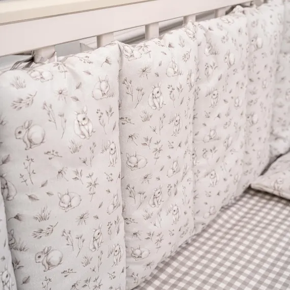 Комплект постельного белья Lollycottons Кролик Лаппин 6 предметов, Серый