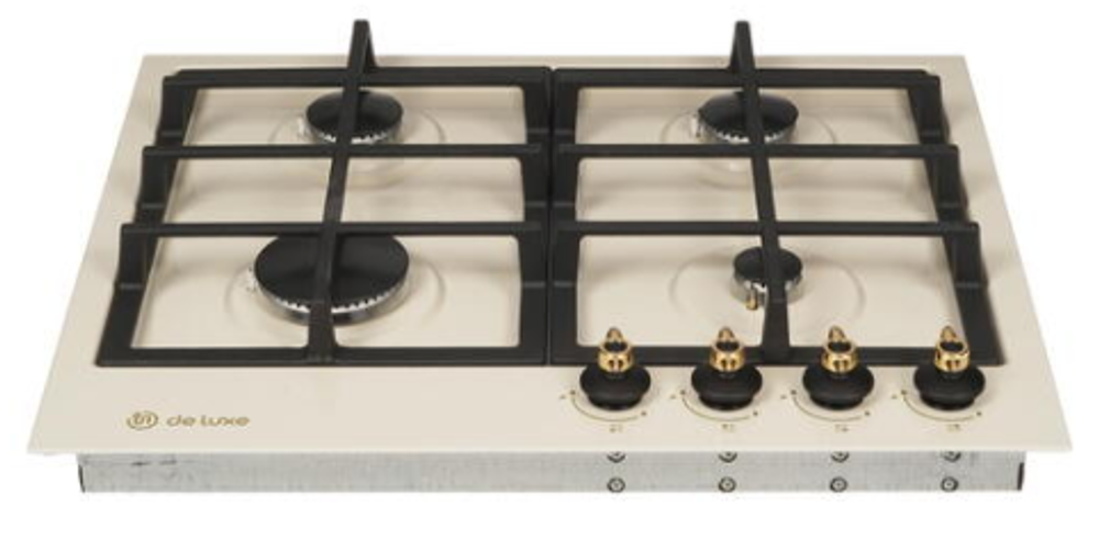 Поверхность варочная  ДеЛюкс TG4_750231F-078 (топленое молоко,ручки золото,газ/к., 51*60) Россия