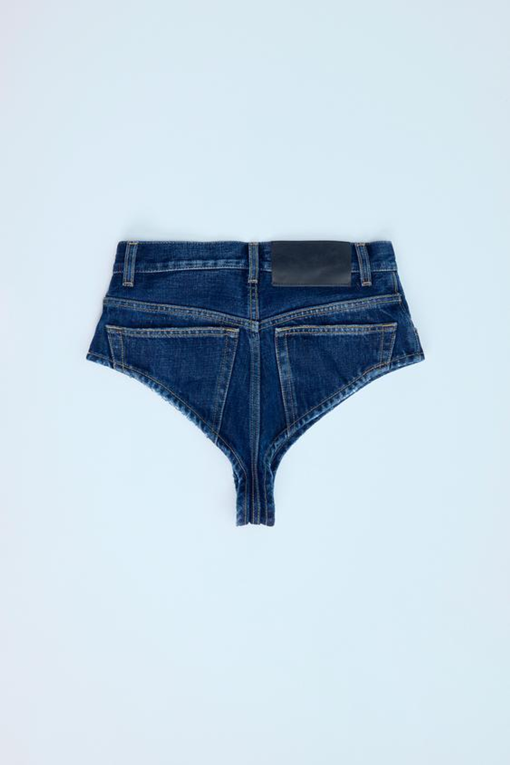 ZARА МИНИ-ШОРТЫ ДЕНИМ TRF С ВЫСОКОЙ ПОСАДКОЙ, МОРСКОЙ СИНИЙ