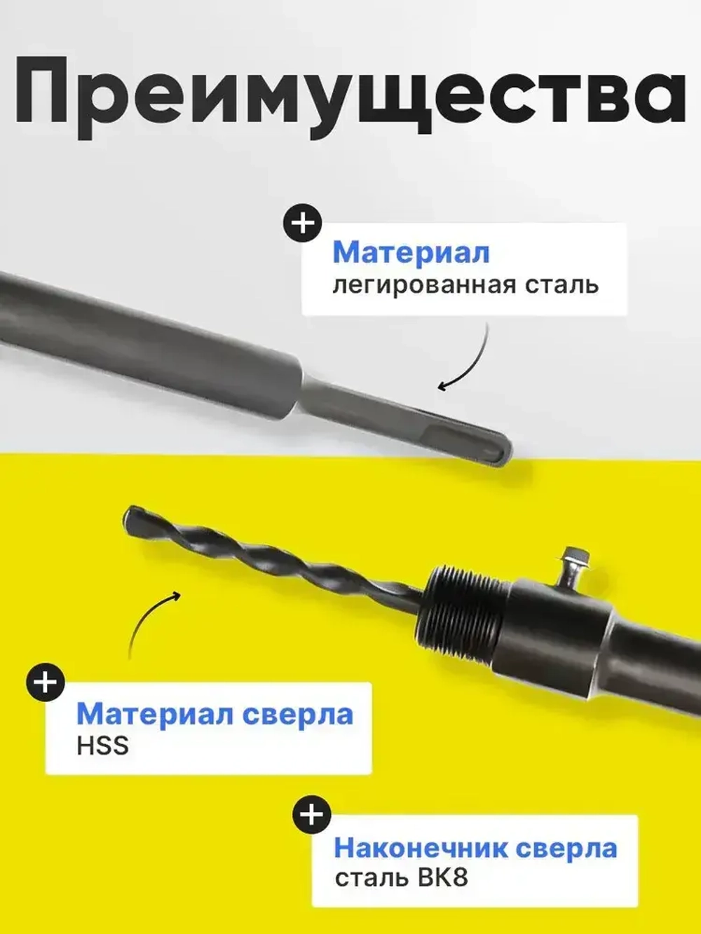 Хвостовик удлинитель, для коронок SDS Plus 500 мм для перфоратора М22