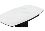 Керамический стол Woodville Фестер 140(180)х80 белый мрамор snow white, черный