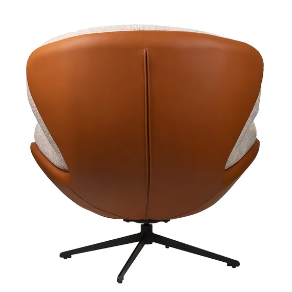 Кресло Tiron, серый шенилл, оранжевая экокожа