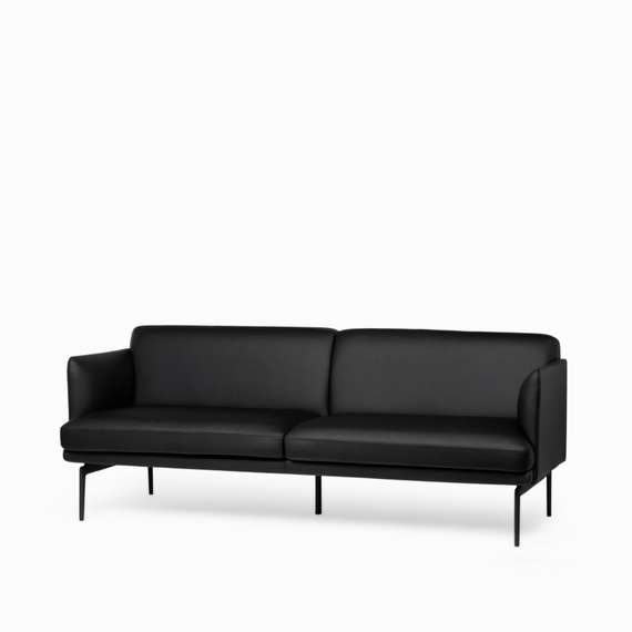 Диван Bisq, 211 см, черная кожа