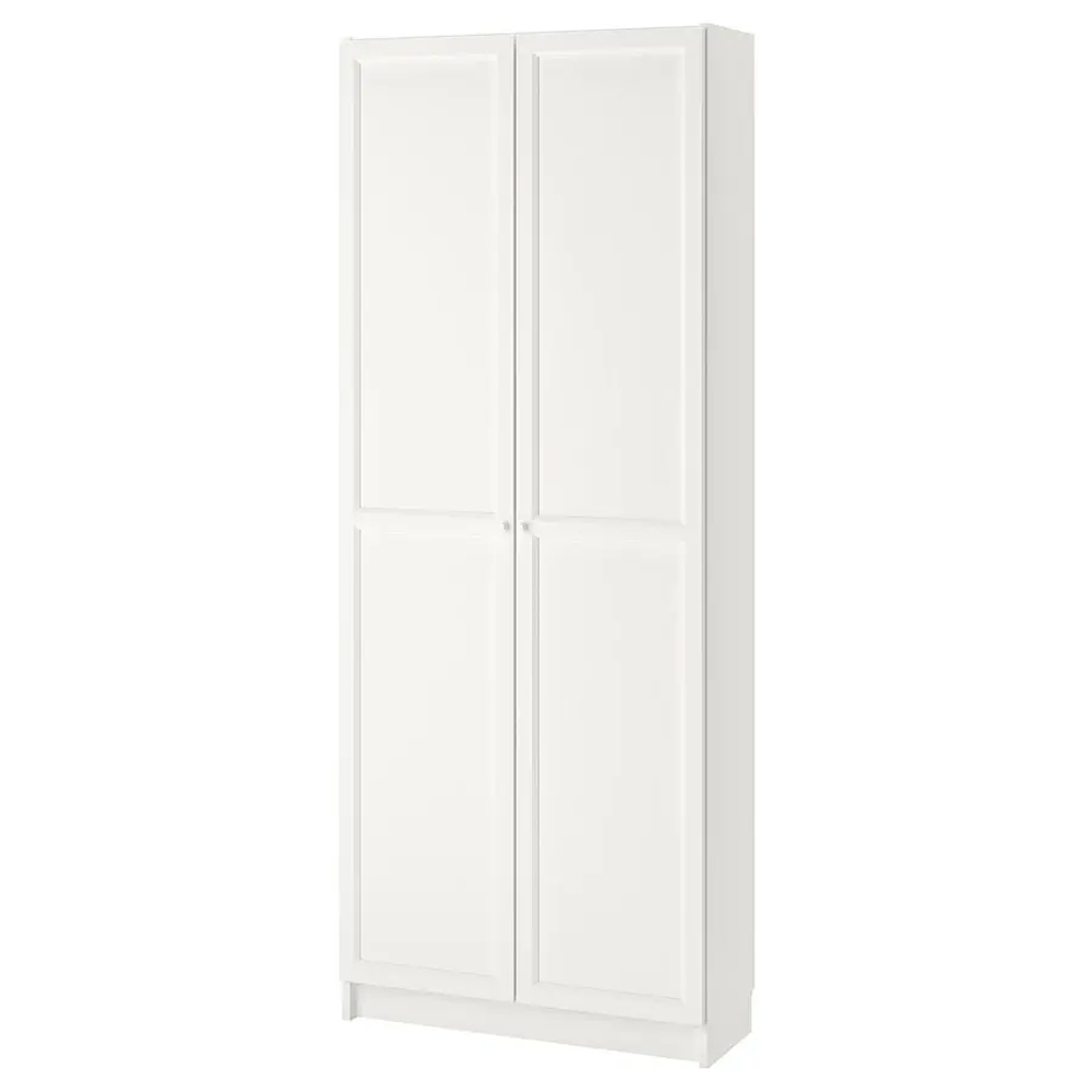 Книжный шкаф с дверцей - BILLY/OXBERG IKEA/ БИЛЛИ/ОКСБЕРГ ИКЕА, 30х80х202 см, белый