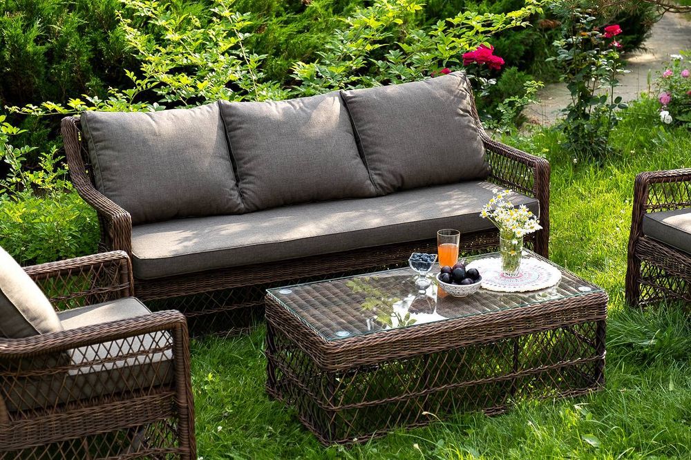 "Гранд Латте" лаунж-зона из искусственного ротанга, цвет коричневый