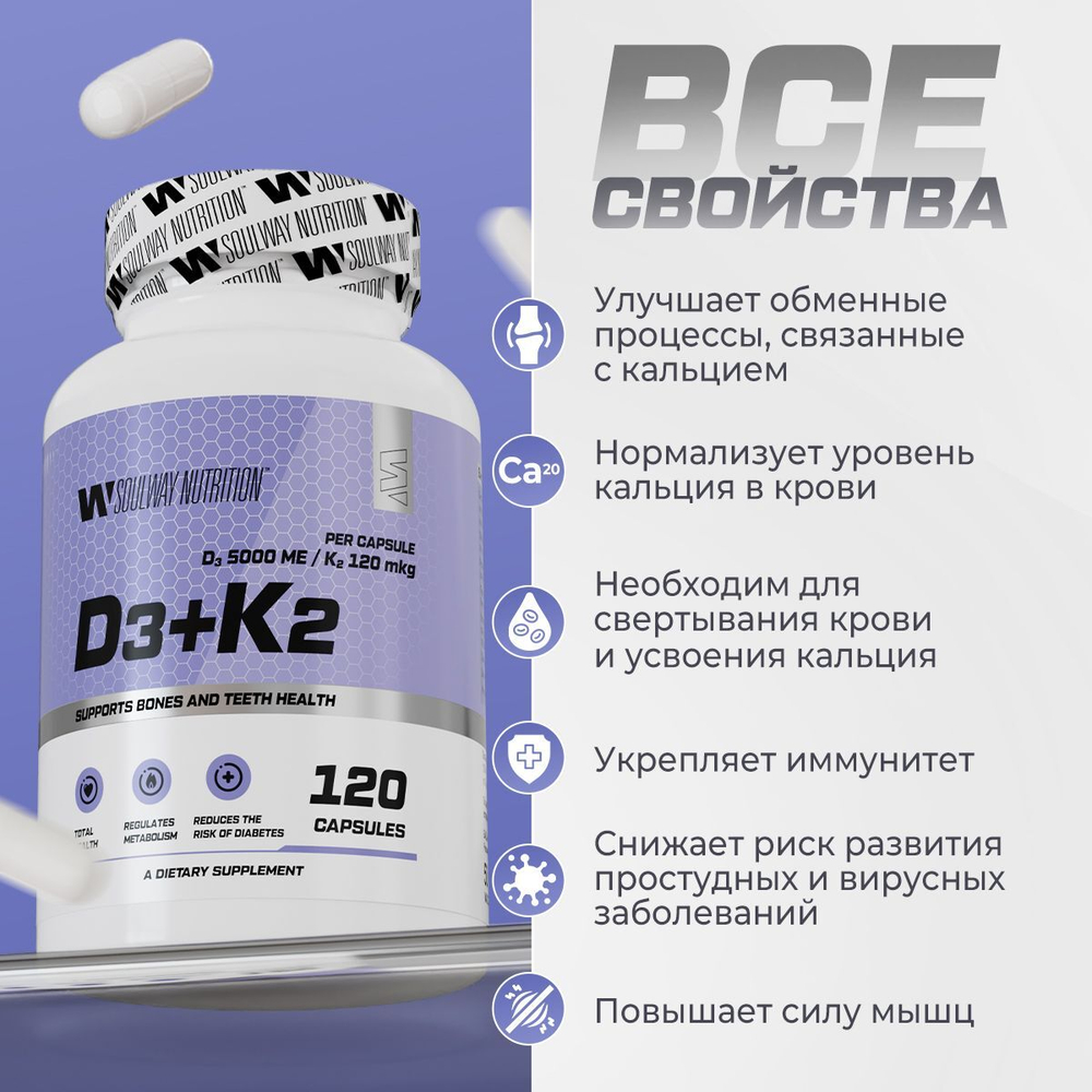 Витамин D3 / 10000 ME / 120 капсул