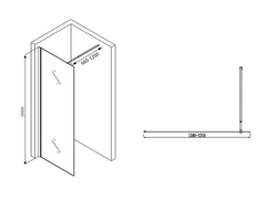 Душевая перегородка Abber Immer Offen 120 AG61120 профиль Хром стекло прозрачное