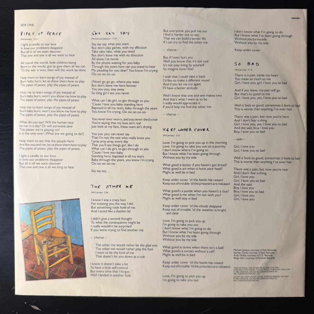 Paul McCartney - Pipes Of Peace (Германия 1983.)