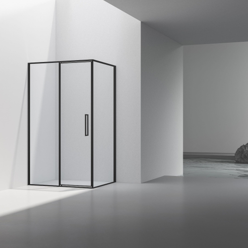 Душевой уголок Slim 8mm VSR-4SLP9012CLB, 1200*900, черный, стекло прозрачное