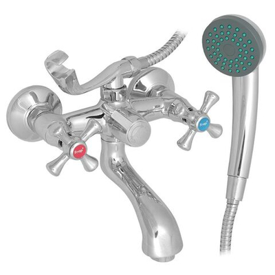 Смеситель для ванны, Frap, корот изл, с кран-буксой, хром, F32732-B