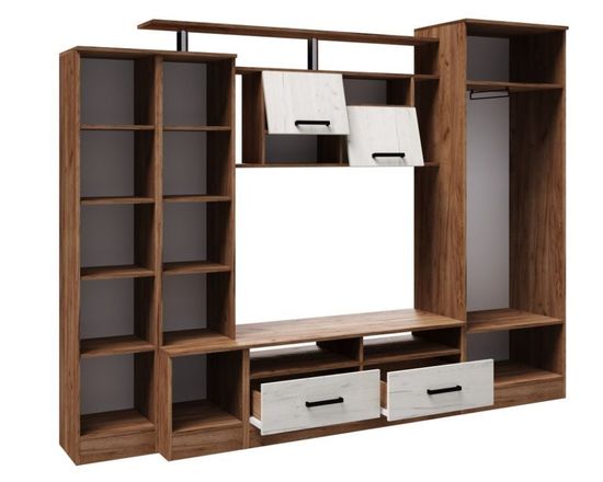 Гостиная ОСКАР-5 дуб крафт табачный / дуб крафт белый