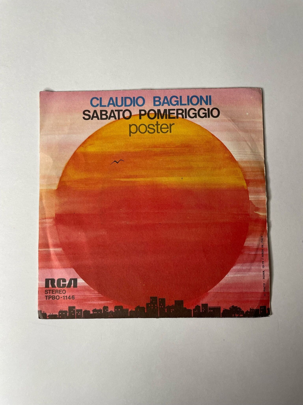 Винтажная виниловая пластинка LP Claudio Baglioni Sabato Pomeriggio 7 дюймов (Italy 1975)