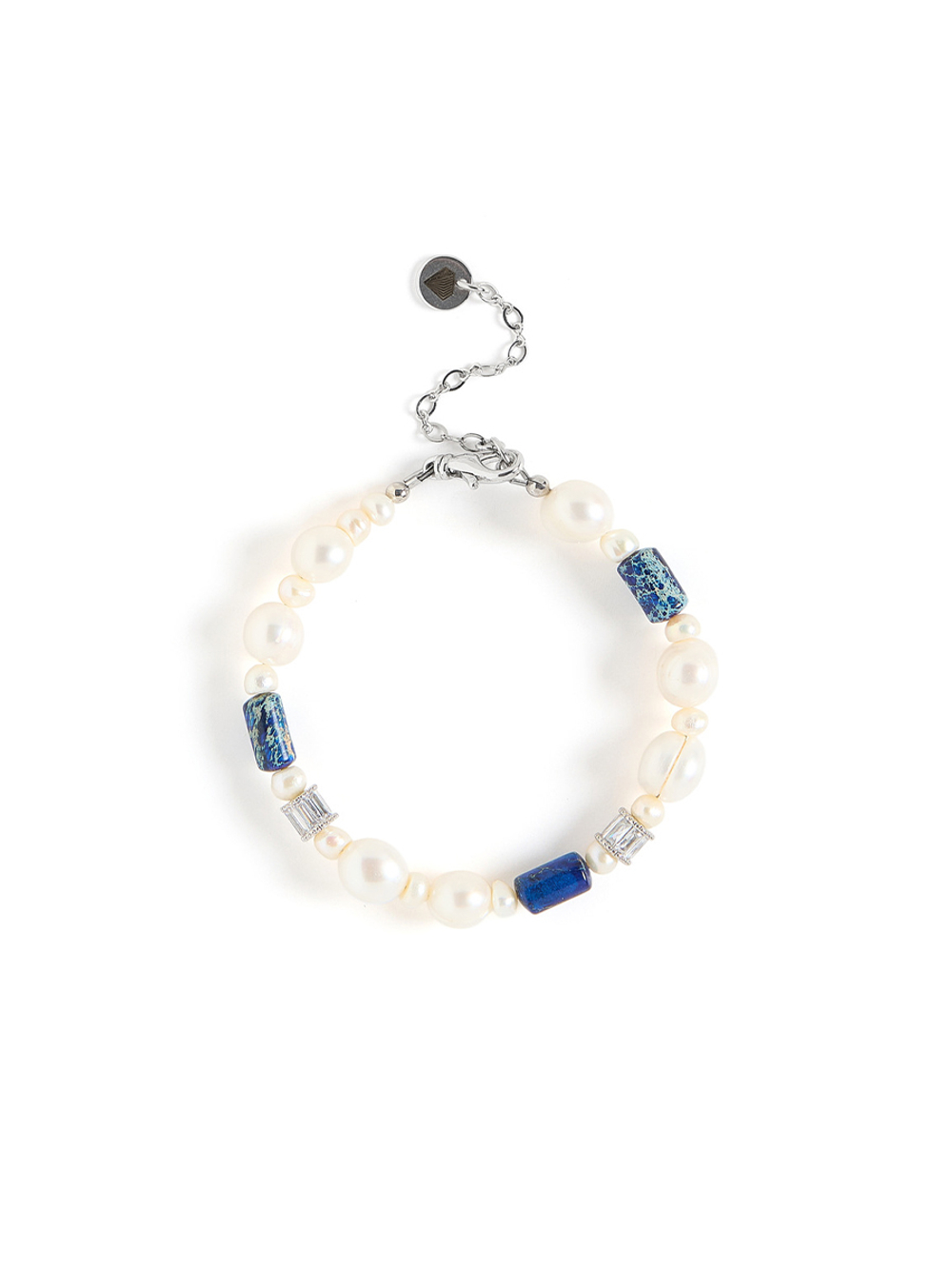 Браслет "Pearl charm" Blue Silver