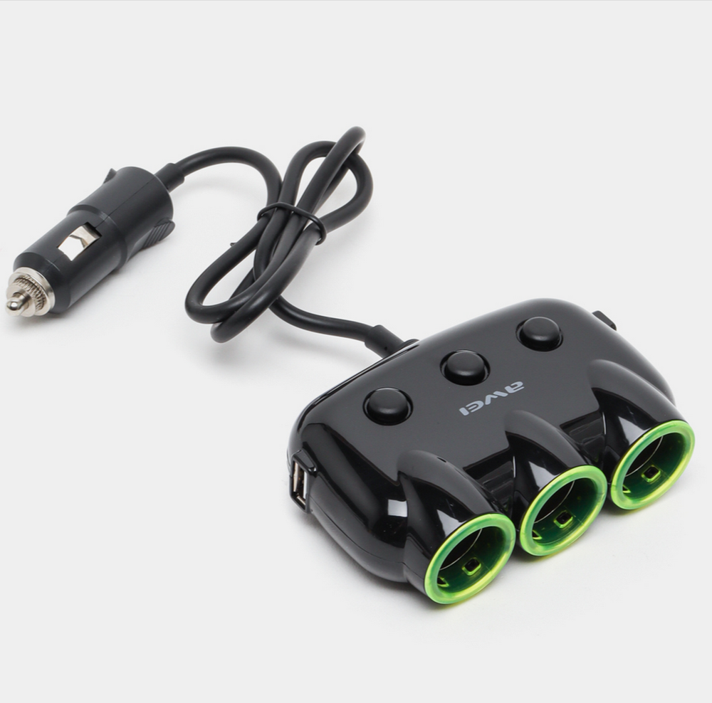 Разветвитель автомобильный Awei C-35 (2USB/3гнезда)