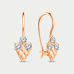 Серьги детские с фианитами из розового золота 585 пробы (арт. 22109)