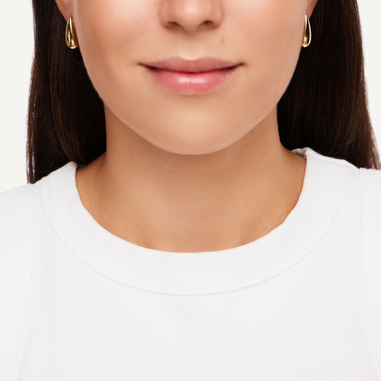 Серьги Plain Tear Earrings - Gold