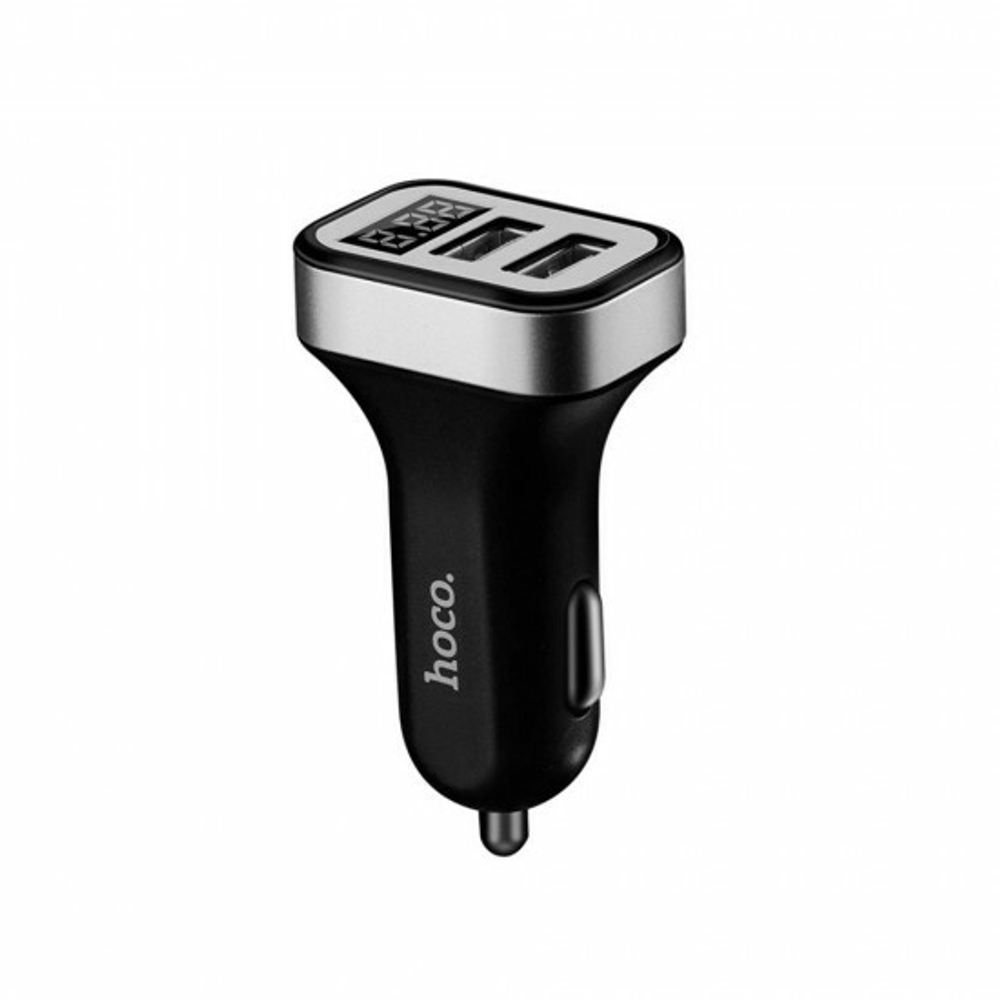 Автомобильный адаптер Hoco Z3 на 2 USB с LCD дисплеем, 012143 Черный