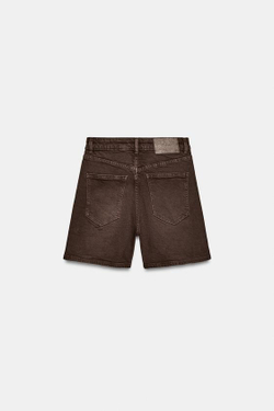 ZARA ШОРТЫ Z1975 MOM FIT, КОРИЧНЕВЫЙ