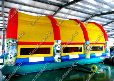 Коммерческий надувной батут "Зверята с крышей" 10*6*6 м