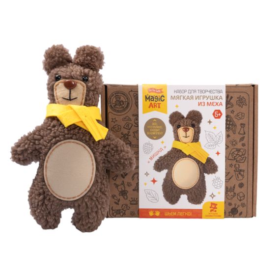 Набор для творчества. Мягкая игрушка из меха "Мишка"