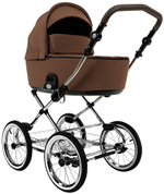 Детская коляска Roan Bass Next Classic d14 2.0 3 в 1 с автокреслом Tutis Elo Lux EduSky Black BSNC/91/2 Mocha Mousse/Black/руч.Cappuccino