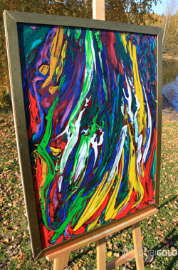 Картина ручной работы "НАДЕЖДА" (абстракция) - 2-х сторонняя