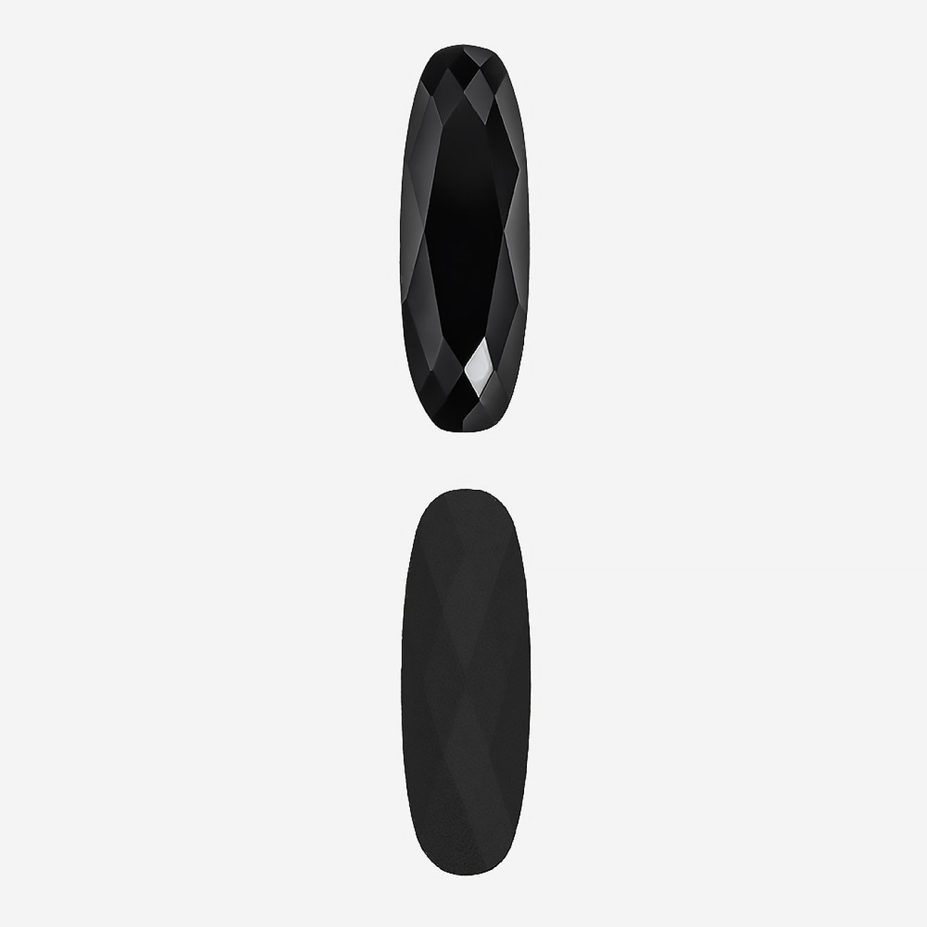 Кристалл Длинный Овал (Long Classical Oval), оттенок "Черный"/"Jet", 21*7мм