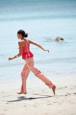 ZARA ТОП ИЗ СМЕСОВОГО ЛЬНА С БАСКОЙ И УЗЛОМ, МЯГКИЙ РОЗОВЫЙ