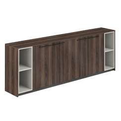 RF.328.DA.DA.PG / Шкаф низкий (2 шт) с 2-мя стеллажами, 2440х410х842 / корпус: дуб адриа, фасады: дуб адриа