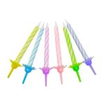 Свечи тортовые классические Макаронс (Ассорти) с держателями