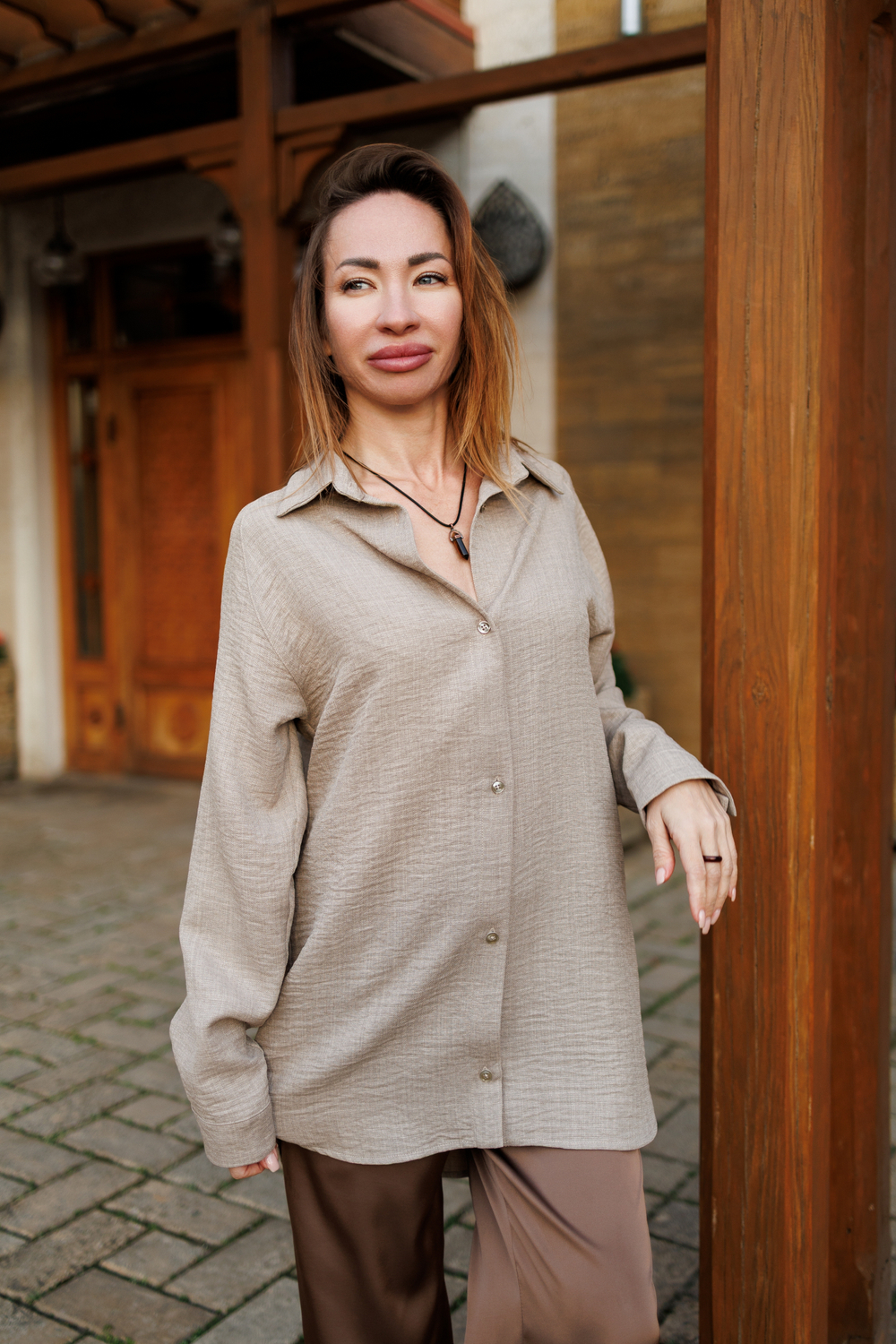 Рубашка реглан "Коричневый мусс"