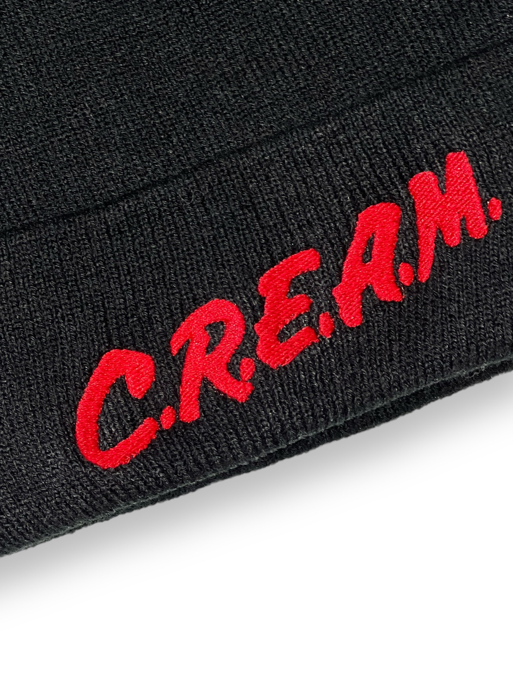 Шапка Wu-Tang black CREAM red с подворотом