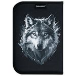 Пенал BRAUBERG, 1 отделение, полиэстер, 21х14 см, "Gray wolf", 273520