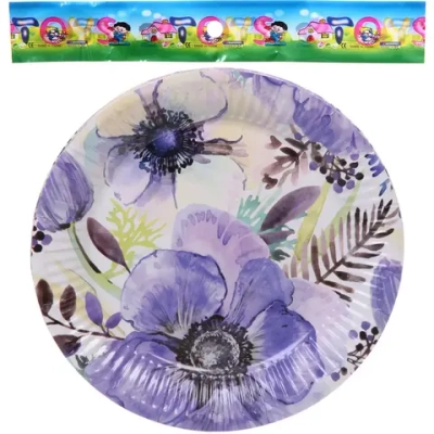 Тарелка бумажная 18 см в наборе 10 шт «Цветочный сад»