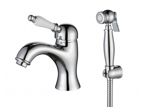 Смеситель Aksy Bagno Biti 322 Chrome  для раковины с гигиенической лейкой