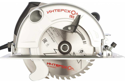 Пила дисковая Интерскол ДП-190/1600, 1600Вт, 4800об/мин, глубина пропила 63мм