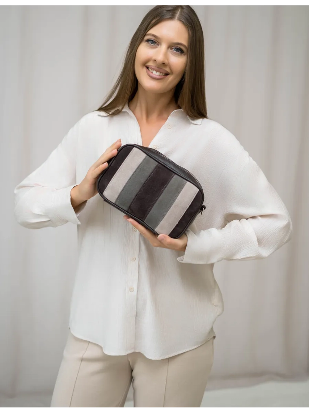 сумка через плечо маленькая натуральная замша