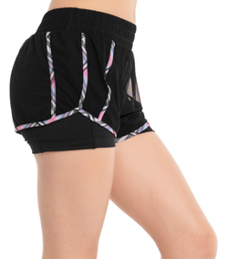 Женские Шорты теннисные Lucky in Love Prep It Up Borderline Mesh Short - черный